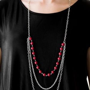 Paparazzi Right on the Money Red Necklace NWT